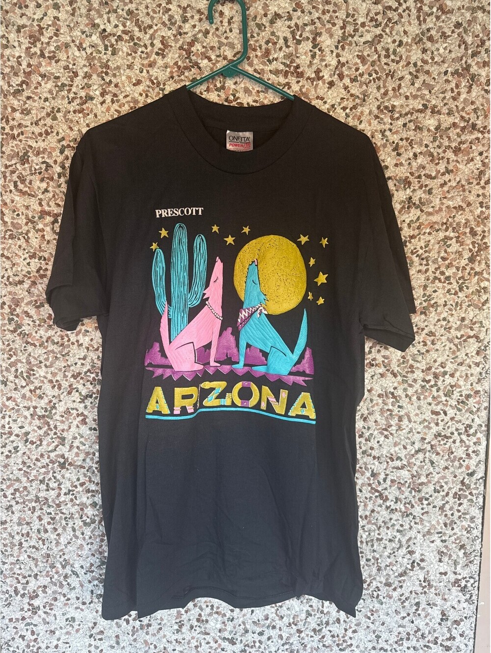 Vintage 90s Oneita Prescott Arizona Coyote T-Shirt Southwest Sz L